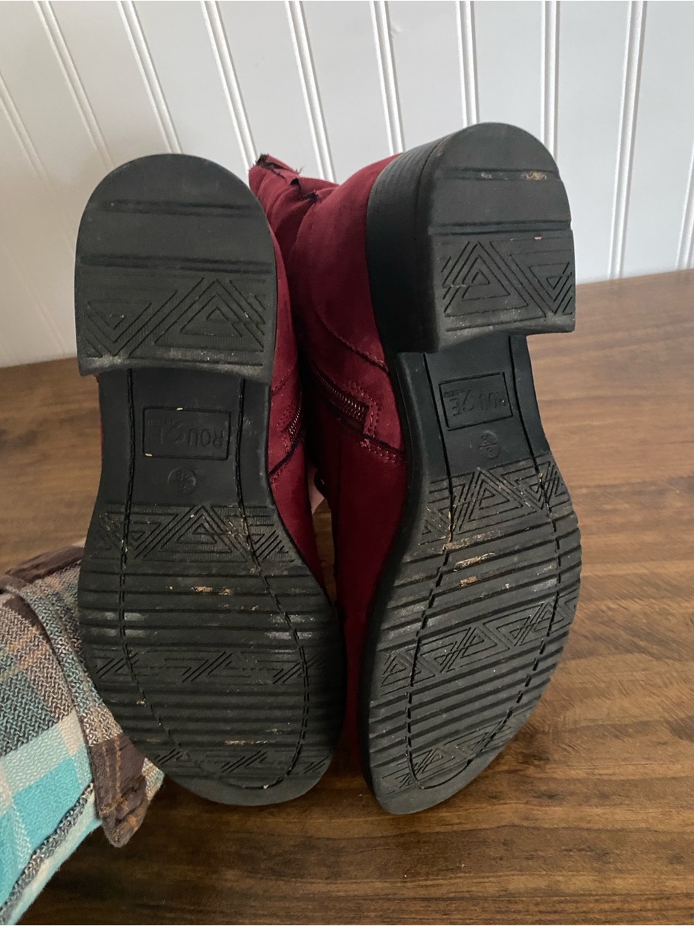 Rouge Helium - Burgundy Lace-Up Suede High Ankle Boots - size: 8 (women’s) - Picture 10 of 14